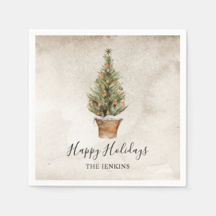 Serviette En Papier Joyeux Noël Arbre