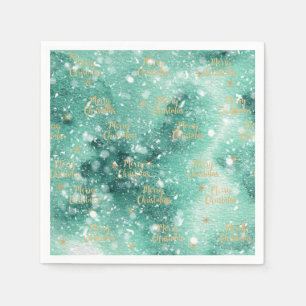 Serviette En Papier Joyeux Noël avec flocons de neige