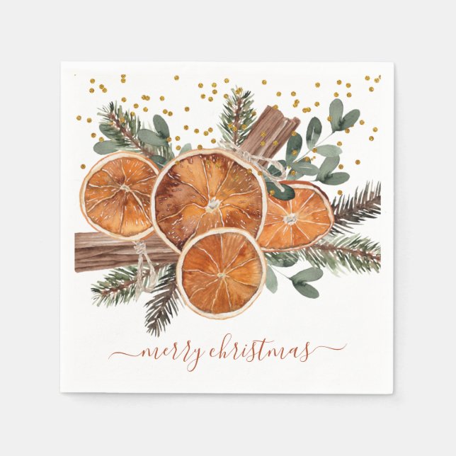 Serviette En Papier Joyeux Noël Citrus Pine (Devant)