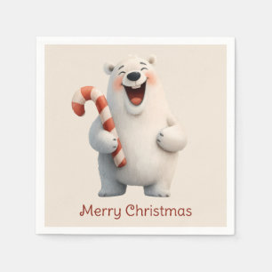 Serviette En Papier Joyeux Noël Design Ours Polaire Mignon