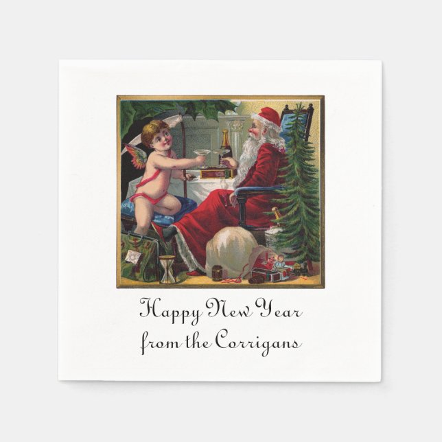 Serviette En Papier Joyeux Noël et Bonne année Papier Napkins (Devant)