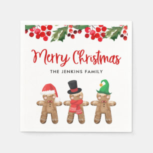 Serviette En Papier Joyeux Noël Fête Holly Papier Napkins