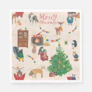 Serviette En Papier Joyeux Noël Fun Wildlife
