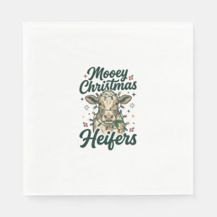 Serviette En Papier Joyeux Noël Génisses Drôle de Vache Noël Design