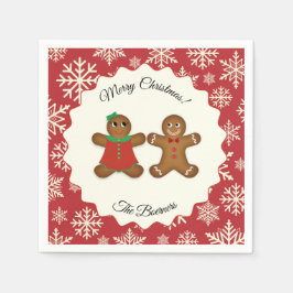 Serviette En Papier Joyeux Noël Gingen Couple Papier