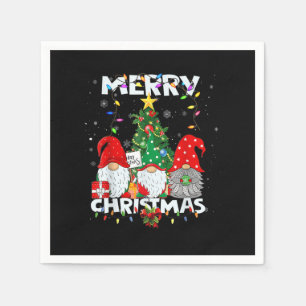 Serviette En Papier Joyeux Noël Gnome Chemise Funny Famille Joyeux gar
