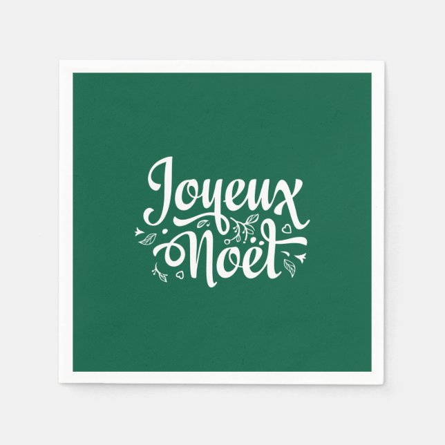 Serviette En Papier Joyeux Noel Green (Devant)