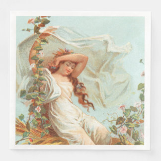 Serviette En Papier Joyeux Noël lumineux et heureux, carte antique
