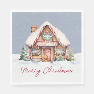 Serviette En Papier Joyeux Noël Maison en pain d'épices