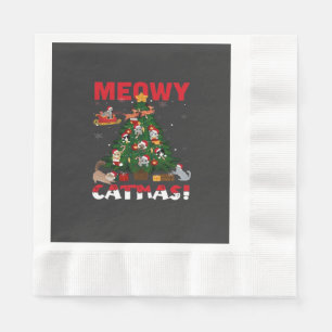 Serviette En Papier Joyeux Noël miaou