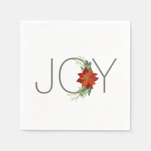 Serviette En Papier Joyeux Noël moderne roux poinsettia