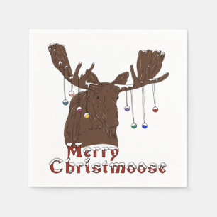 Serviette En Papier Joyeux Noël Moose Napkins
