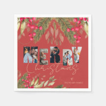 Joyeux Noël Multi Photo Red Gold Fête