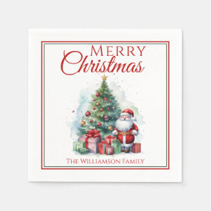 Serviette En Papier Joyeux Noël Père Noël