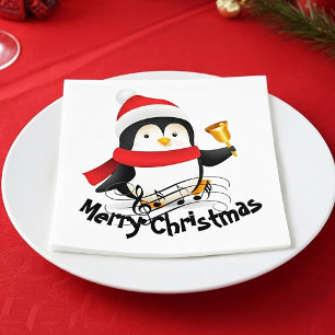 Serviette En Papier Joyeux Noël pingouin 