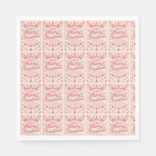 Serviette En Papier Joyeux Noël Retro