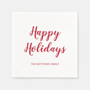 Serviette En Papier Joyeux Noël Rouge épais moderne