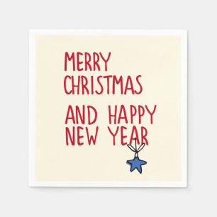 Serviette En Papier Joyeux Noël Simple Typographie moderne