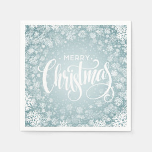 Serviette En Papier Joyeux Noël Snowflakes