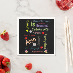 Serviette En Papier Joyeux papier d'anniversaire Aurora