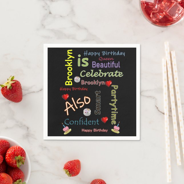Serviette En Papier Joyeux papier d'anniversaire Brooklyn (En situation)