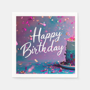 Serviette En Papier Joyeux papier d'anniversaire Napkin