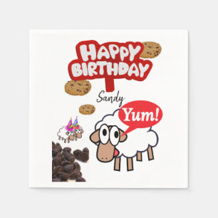 Serviette En Papier Joyeux Papier d'anniversaire, serviettes, agneau