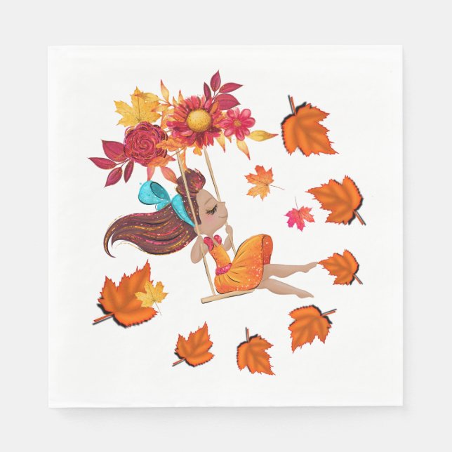 Serviette En Papier Joyeux papier d'automne  (Devant)