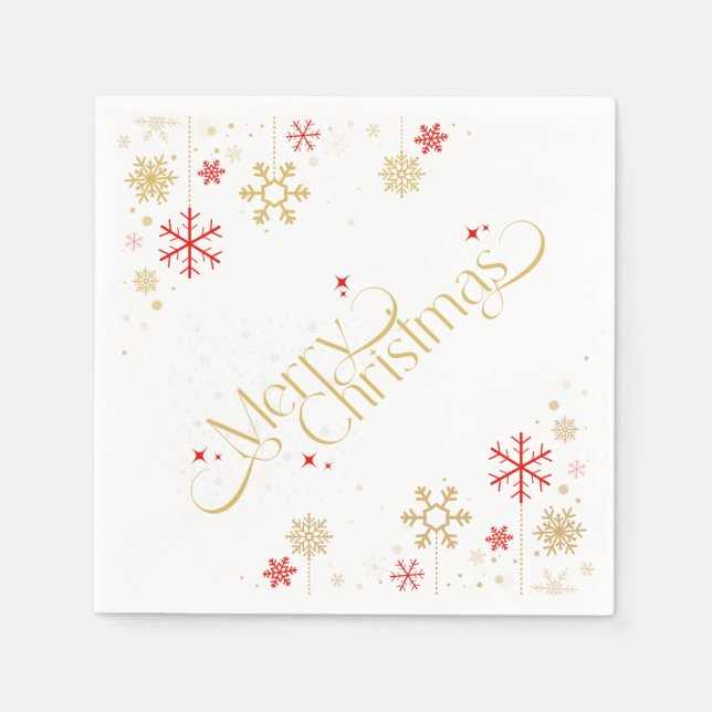 Serviette En Papier Joyeux papier de Noël Napkin (Devant)