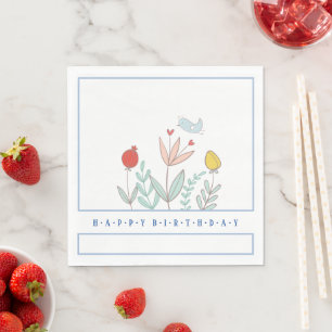 Serviette En Papier Joyeux Papier d'Oiseau Joyeux Napkin