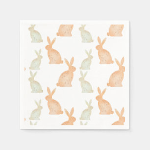 Serviette En Papier Joyeux Pâques - motif du lapin d'or