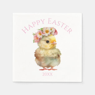 Serviette En Papier Joyeux Pâques Poussin