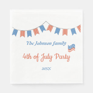 Serviette En Papier Joyeux Parti patriotique du Jour de l'Indépendance
