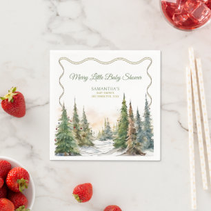Serviette En Papier Joyeux petit Baby shower d'hiver de Noël