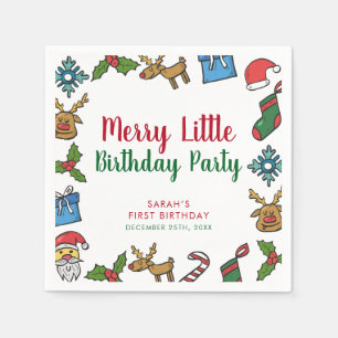 Serviette En Papier Joyeux petit Noël Anniversaire Personnalisé