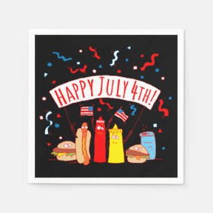 Serviette En Papier Joyeux pique-nique du 4 juillet