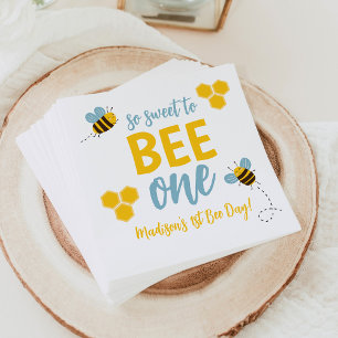 Serviette En Papier Joyeux premier anniversaire thème abeille