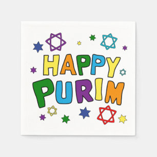 Serviette En Papier Joyeux Purim ! Serviettes de table