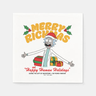 Serviette En Papier Joyeux Rickmas et Joyeuses Fêtes Humaines