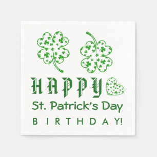 Serviette En Papier Joyeux Saint Patrick Shamrocks d'anniversaire A03A