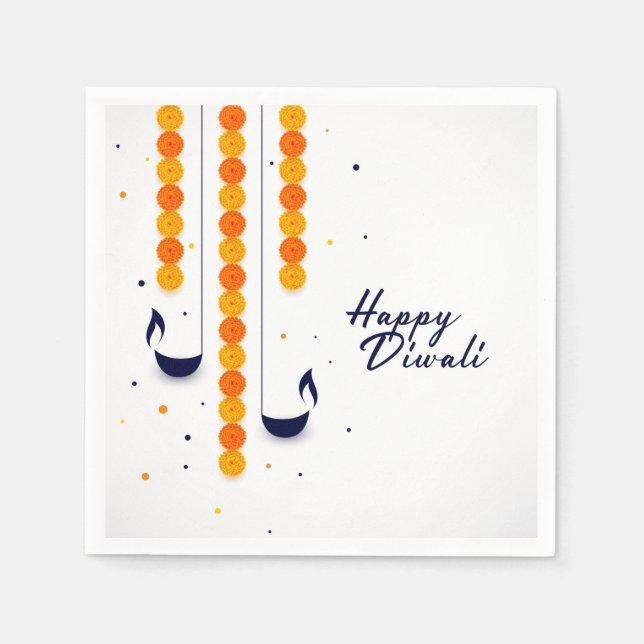 Serviette En Papier Joyeux serviettes Diwali (Devant)