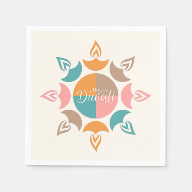 Serviette En Papier Joyeux serviettes Diwali (Devant)