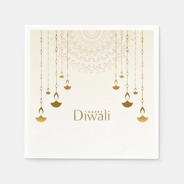 Serviette En Papier Joyeux serviettes Diwali (Devant)