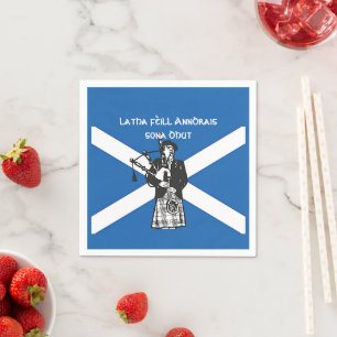 Serviette En Papier Joyeux St Andrews Jour Drapeau Bagpiper Petit