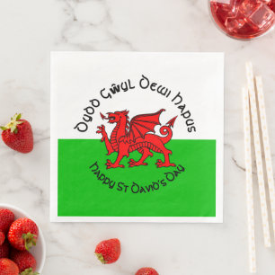 Serviette En Papier Joyeux St Davids Day en style celtique