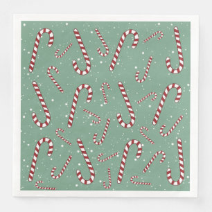 Serviette En Papier Joyeux sucre de canne de vacances vert mignon fami