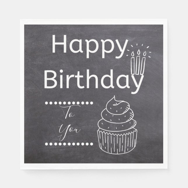 Serviette En Papier Joyeux tableau de bord d'anniversaire (Devant)