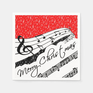 Serviette En Papier Joyeux thème musical de Noël
