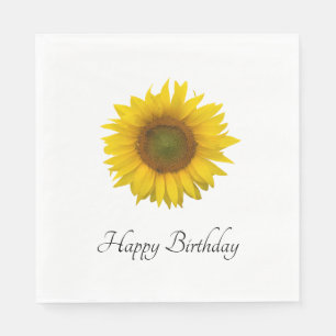 Serviette En Papier Joyeux tournesol d'anniversaire