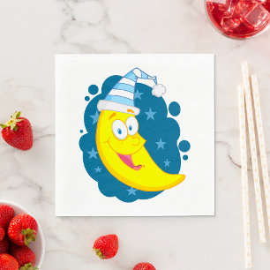 Serviette En Papier Joyeux visage lune